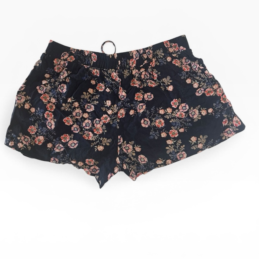 Gypsies & Moondust Navy Floral Elastic Waist Shorts